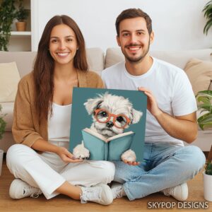 Maltese Book Lover Art