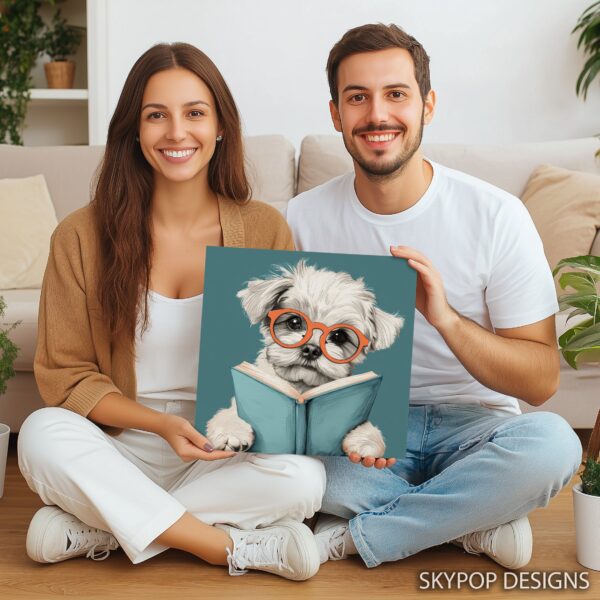 Maltese Book Lover Art