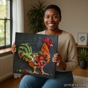 Rooster Vegetable Art