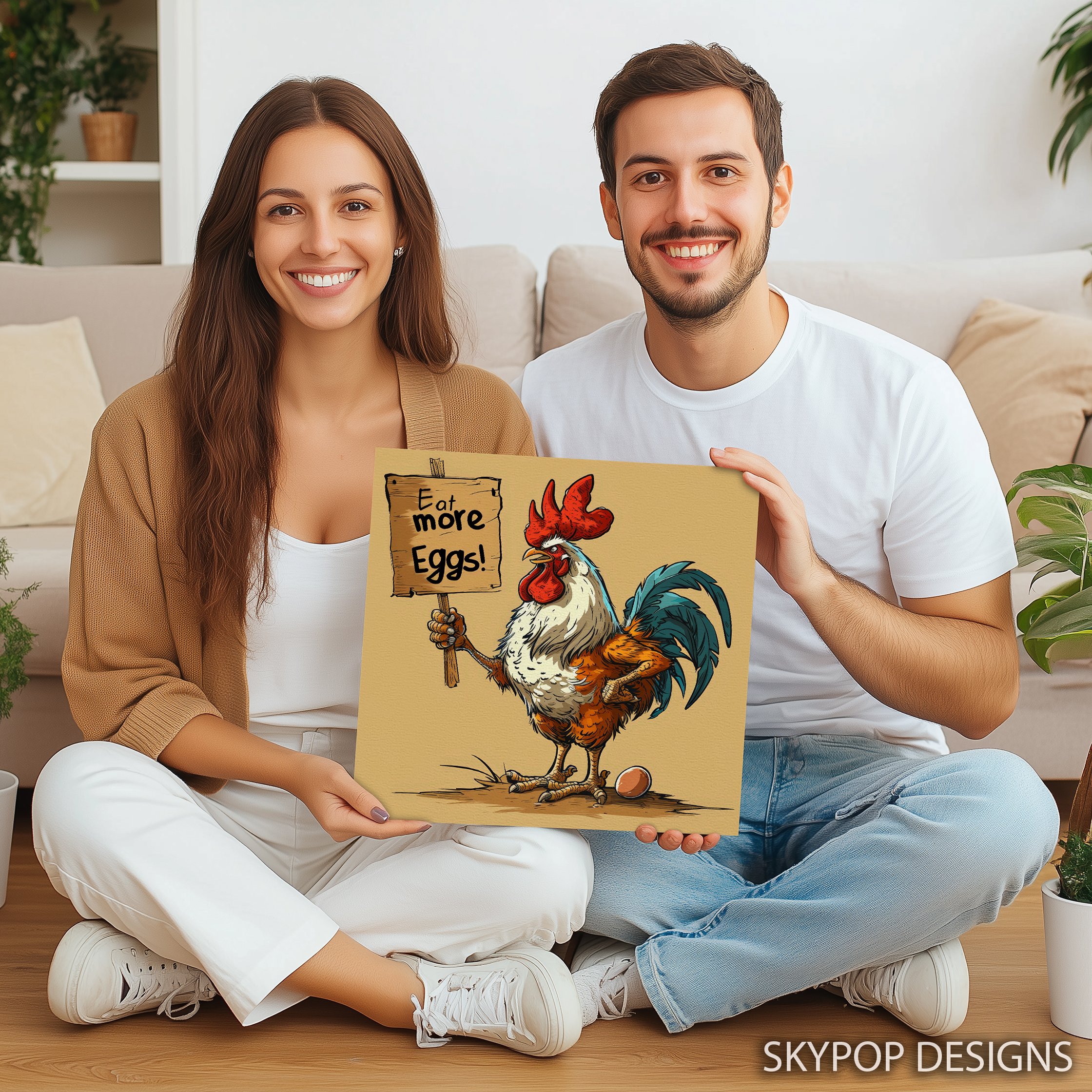 9.jpg Rooster Says Eat More Eggs Art