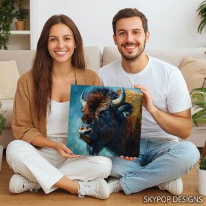 Bison Portrait Art