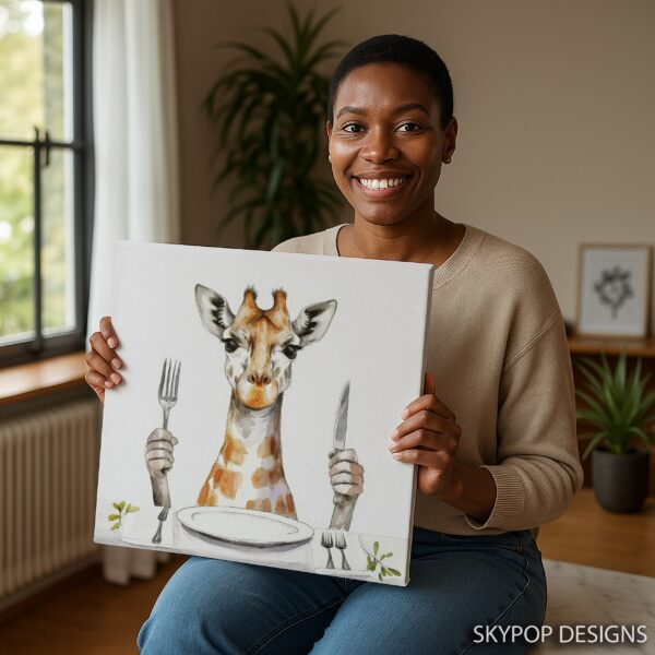 Giraffe Dining Art