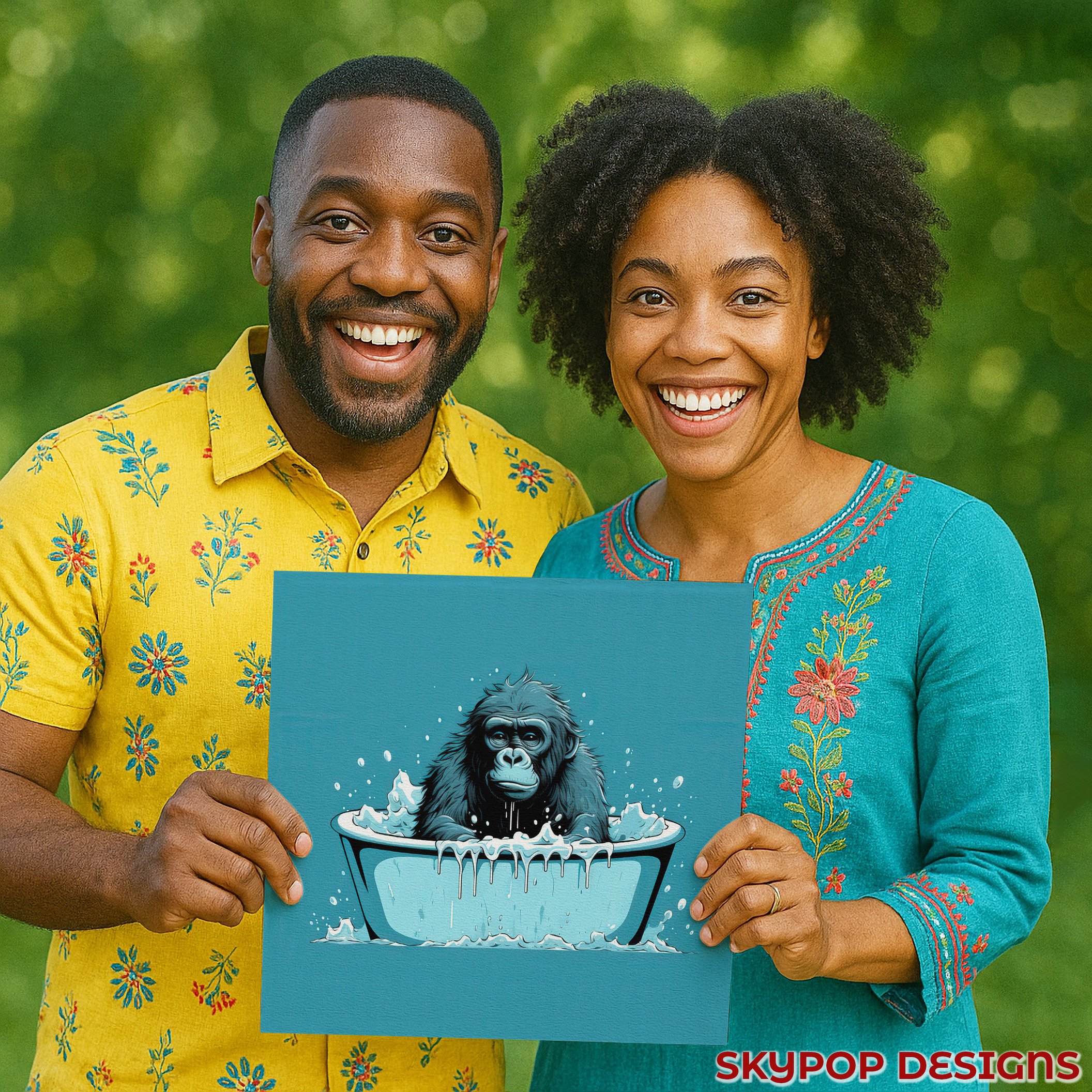 9.jpg Gorilla Bath Time Art