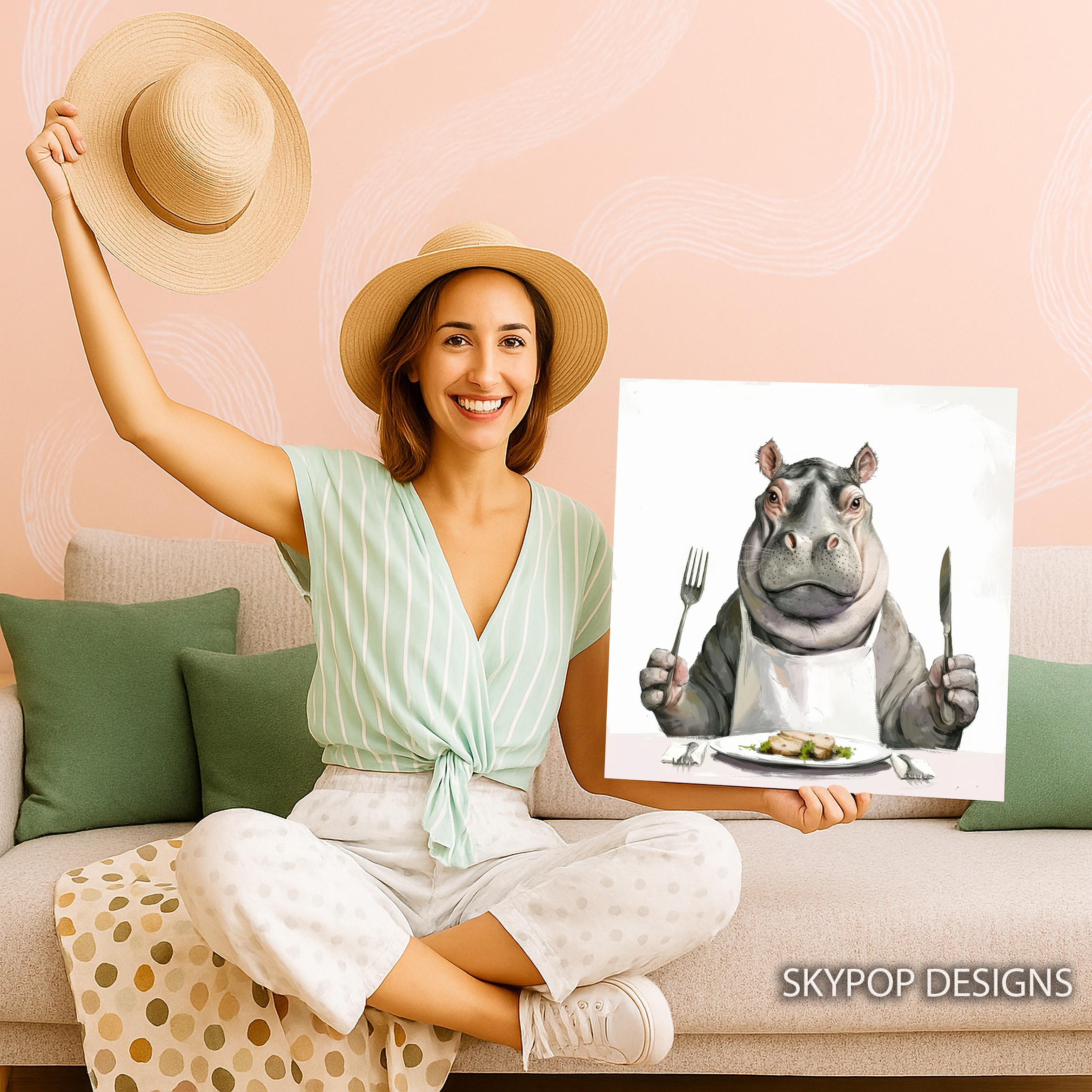 9.jpg Hippopotamus Art