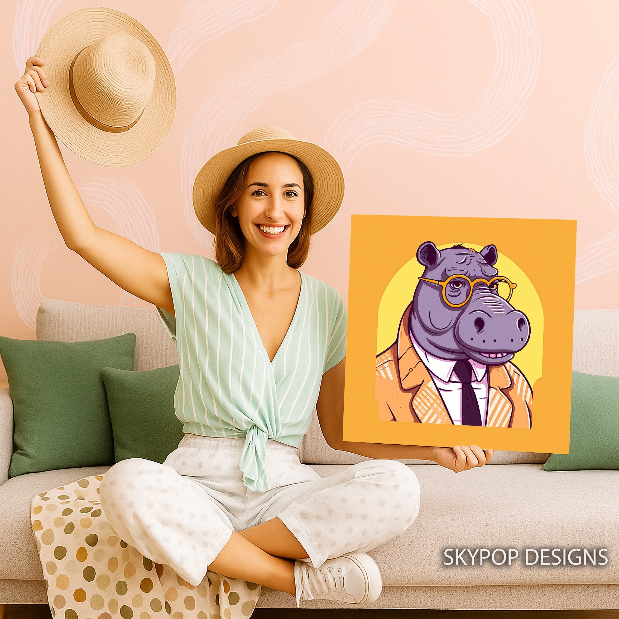 9.jpg Hippopotamus Art