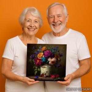 Vintage Floral Vase Art