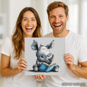 Rhino Reading Art