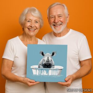 Rhino Bathtime Fun Art