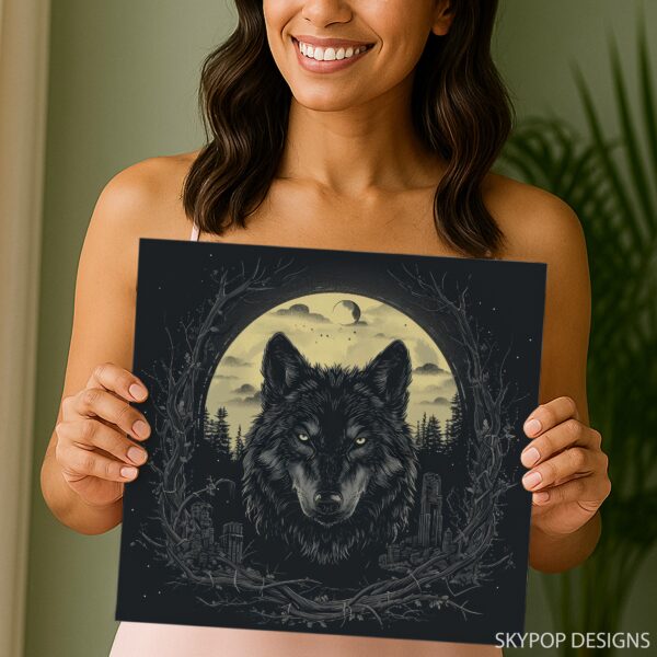 Wolf Moon Forest Art