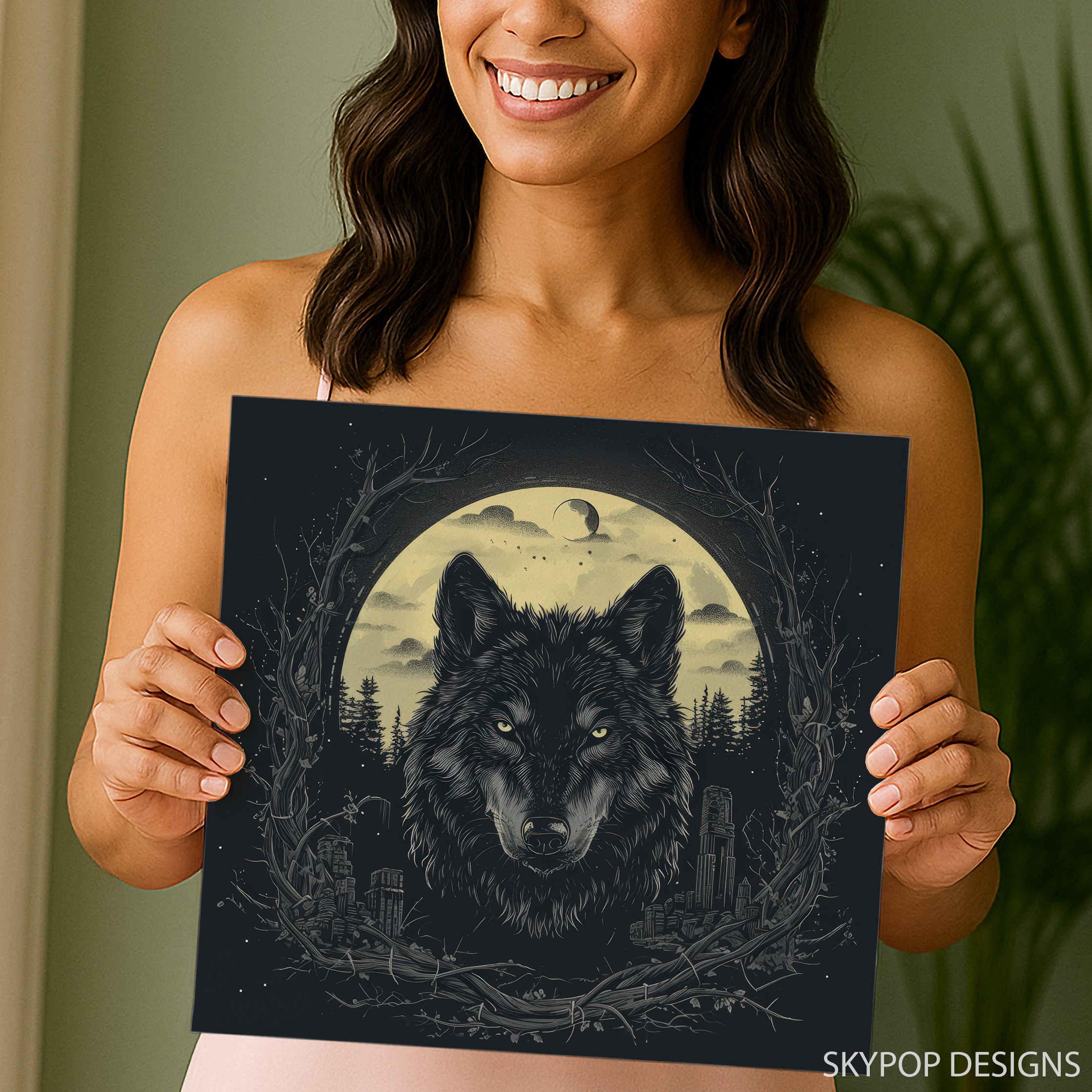 9.jpg Wolf Moon Forest Art