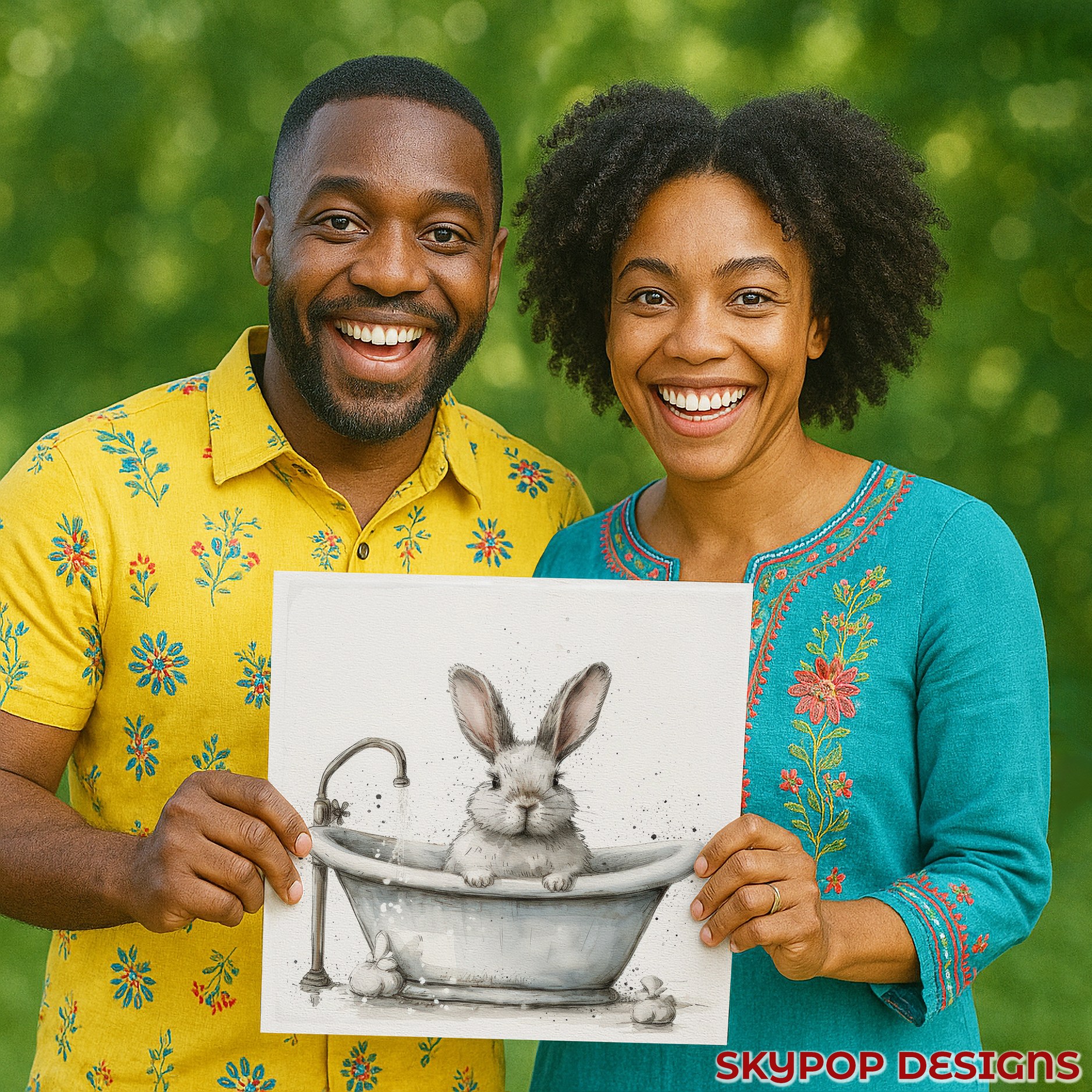 9.jpg Bunny Tub Time Art