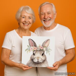 Bunny Spring Floral Crown Art