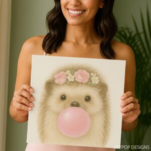 Hedgehog Bubble Gum Art