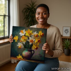 Daffodil Bloom Vase Art