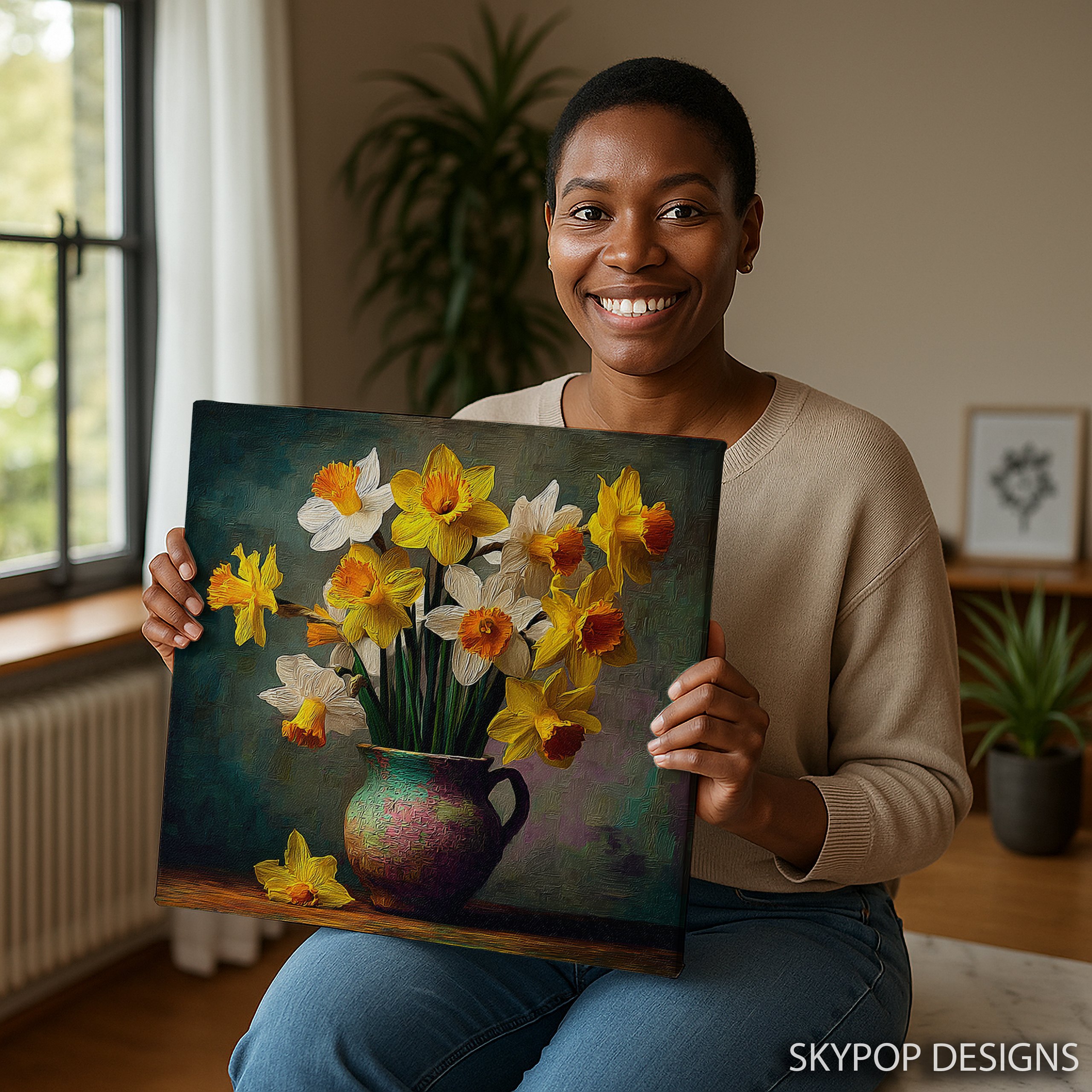 9.jpg Daffodil Bloom Vase Art