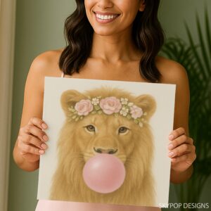 Lion Bubble Gum Art