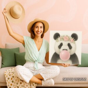 Panda Bubble Gum Art