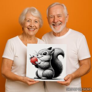 Squirrel Strawberry Art