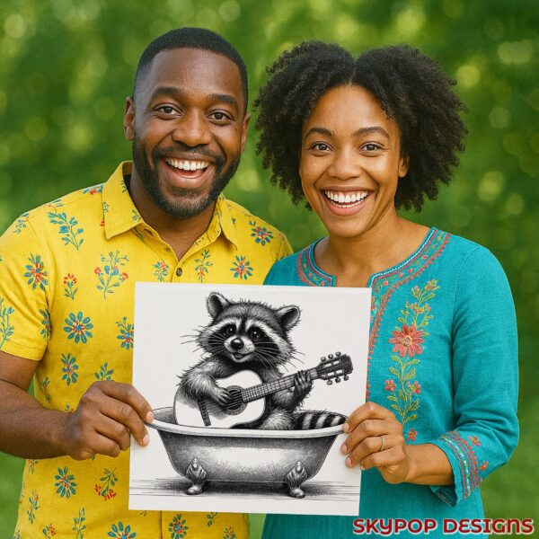 Raccoon Guitar Art
