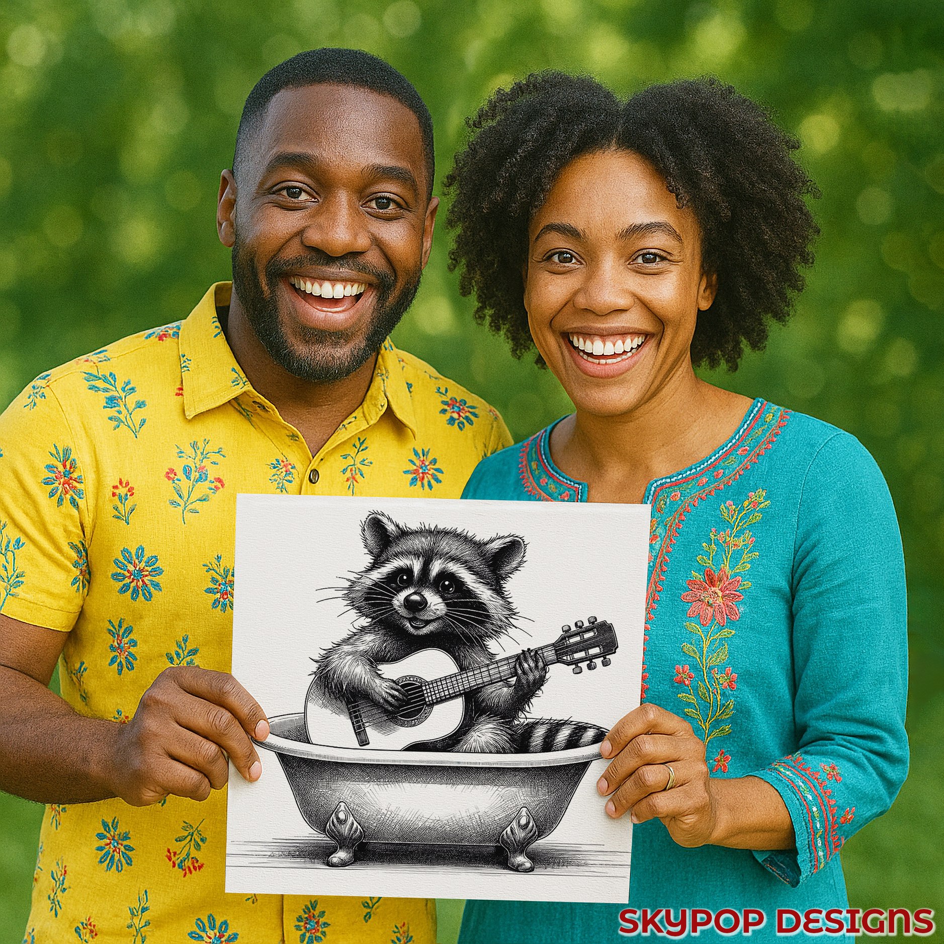 9.jpg Raccoon Guitar Art