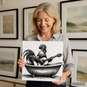 Rooster Guitar Art