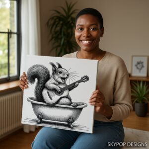 Squirrel Guitar Art
