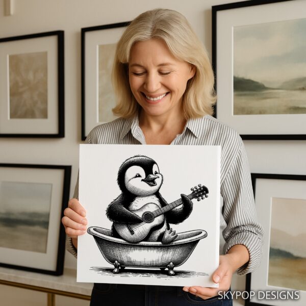 Penguin Guitar Art