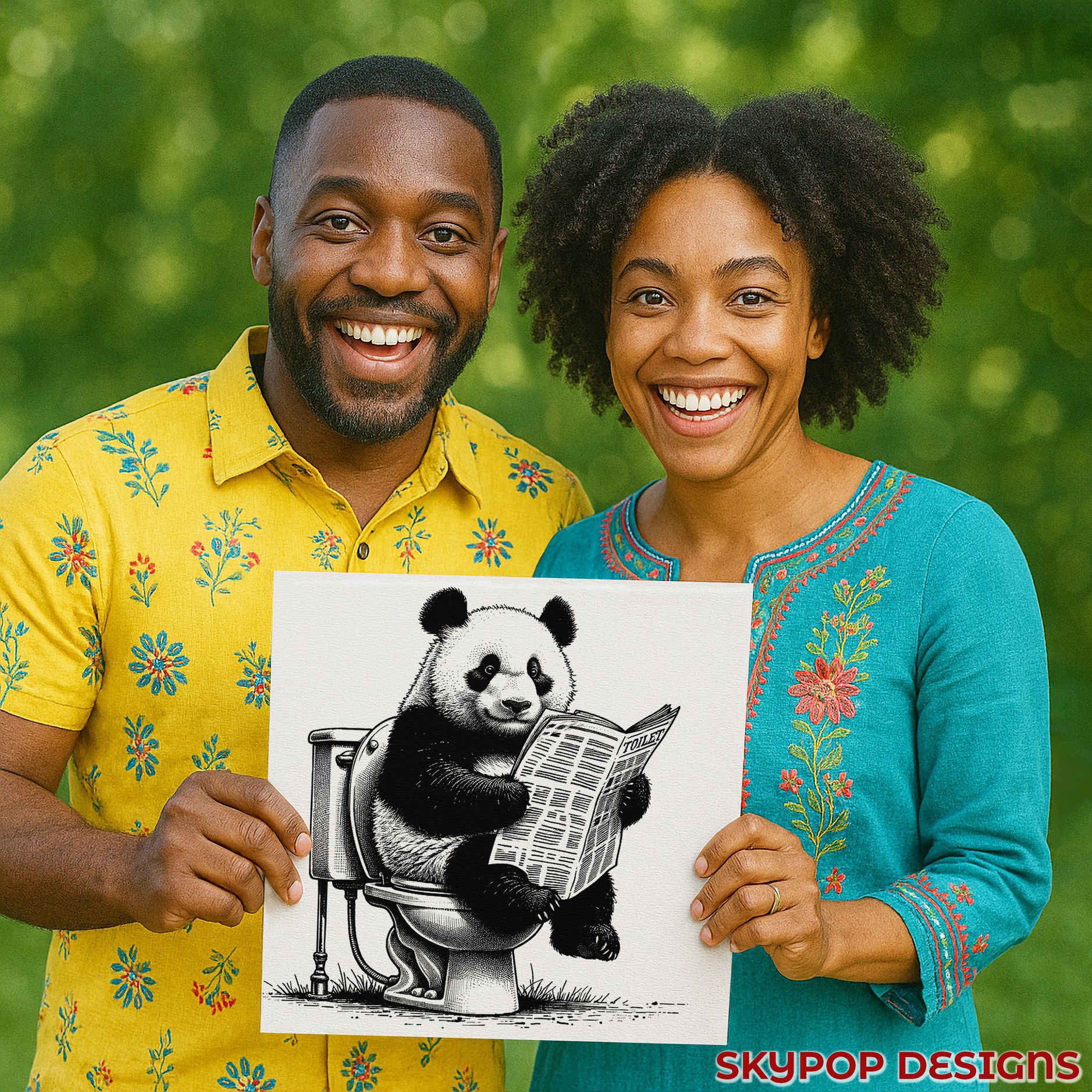 9.jpg Panda Toilet Reading Art