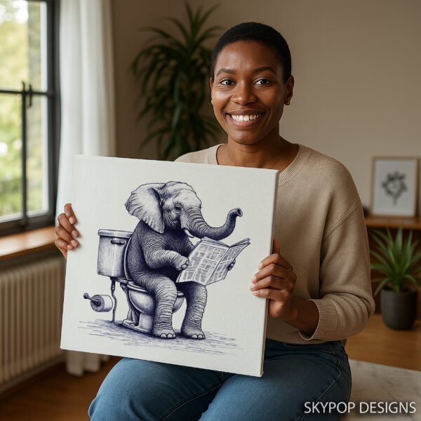 Elephant Toilet Reading Art