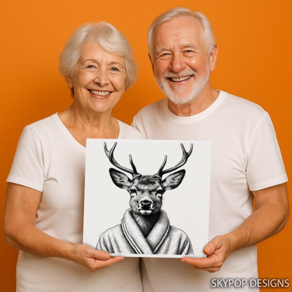 Deer in Bathrobe Art