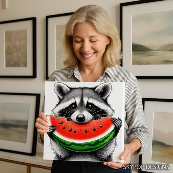 Raccoon Watermelon Art