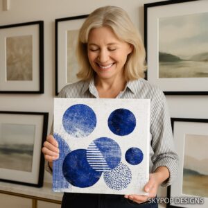 Blue Circles Abstract Art