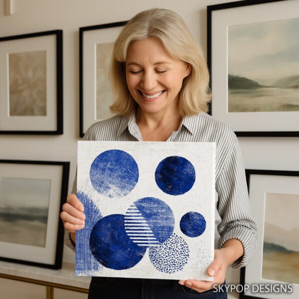 Blue Circles Abstract Art