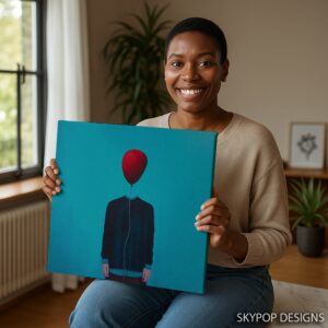 Balloon Head Silhouette Art