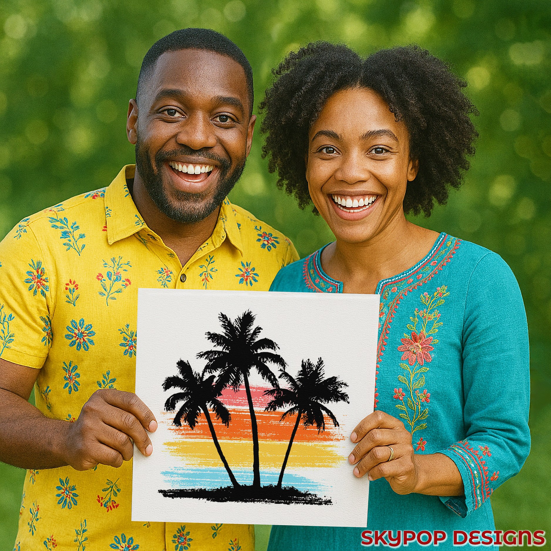 9.jpg Tropical Sunset Palm Trees Art