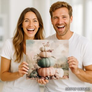 Pastel Pumpkin Stack Art