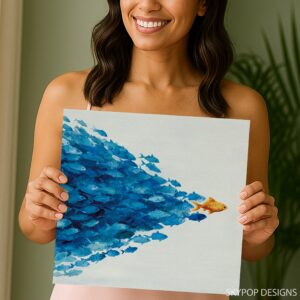 Blue Fish School Art