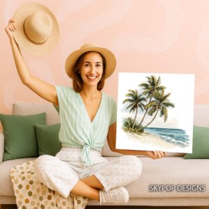 Tropical Beach Palm Trees Art