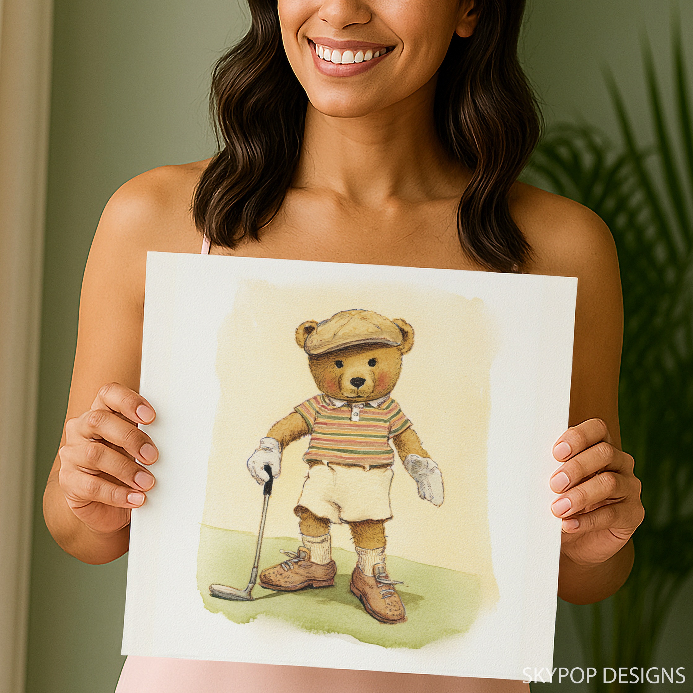 9.jpg Bear Golfing Art