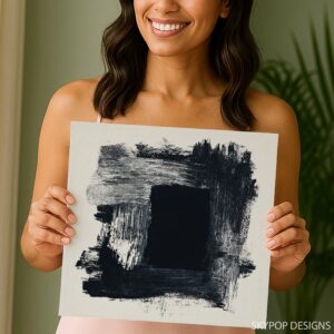 Monochrome Brushstroke Art