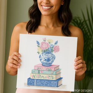 Vintage Floral Book Art