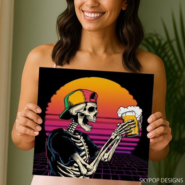Retro Skeleton Beer Art