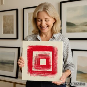 Red Square Spiral Art