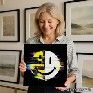 Glitch Smiley Face Art
