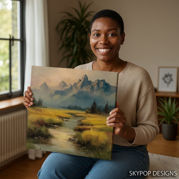 Mountain Stream Landscape Art