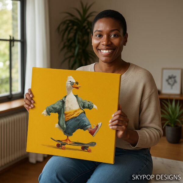 Skateboarding Duck Art