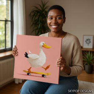 Duck Skateboarding Art