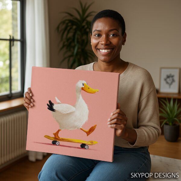 Duck Skateboarding Art