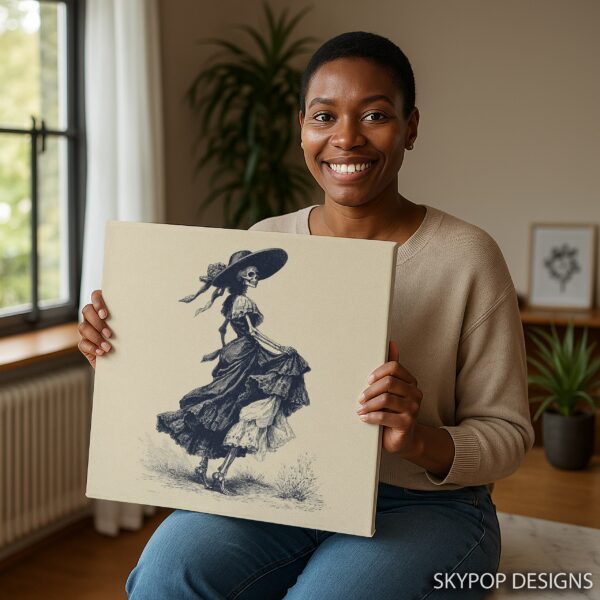 Dancing Skeleton Lady Art