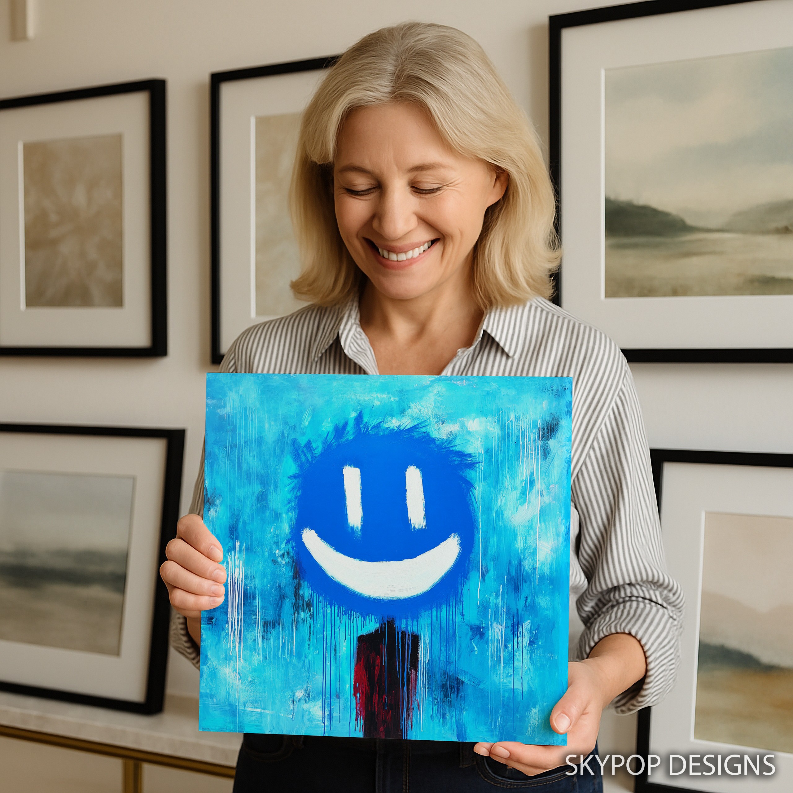 9.jpg Blue Smiley Face Art